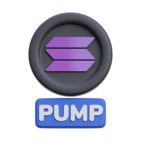 Solana Pump  3D Icon