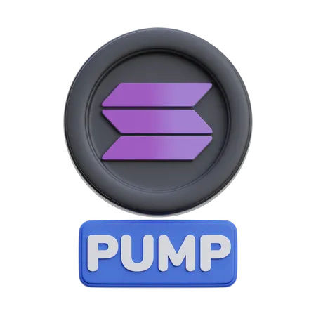 Solana Pump  3D Icon