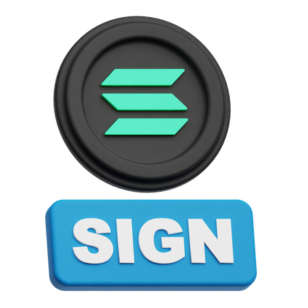 Solana  sign  3D Icon