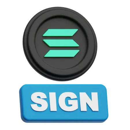 Solana  sign  3D Icon