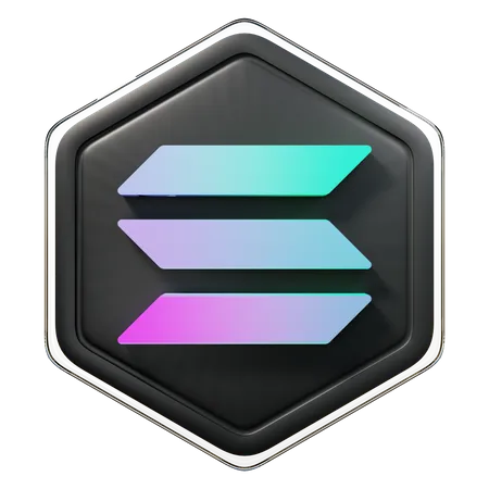 Solana (SOL) Badge 3D Illustration