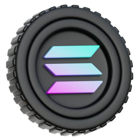 Solana sol coin  3D Icon