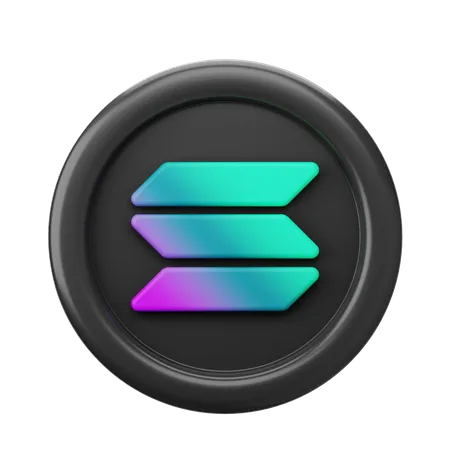 Solana Sol Coin  3D Icon