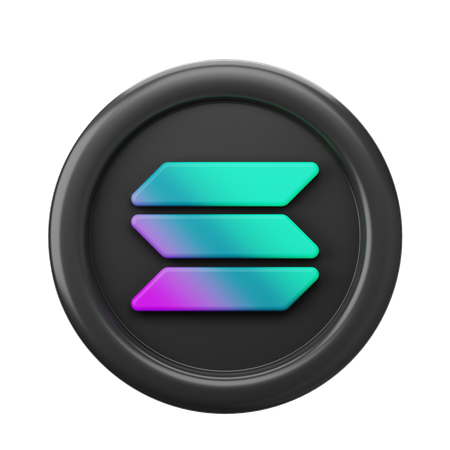 Solana Sol Coin  3D Icon