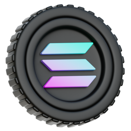 Solana sol coin  3D Icon