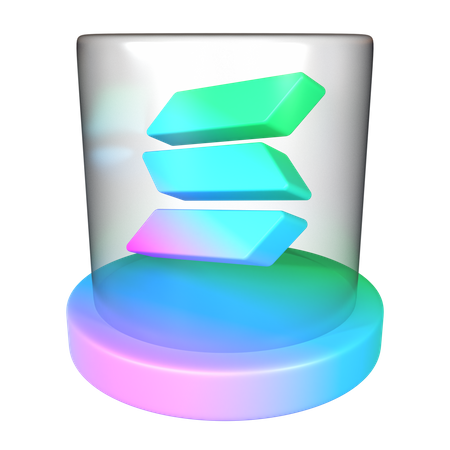 Solana SOL Kryptomünze  3D Icon