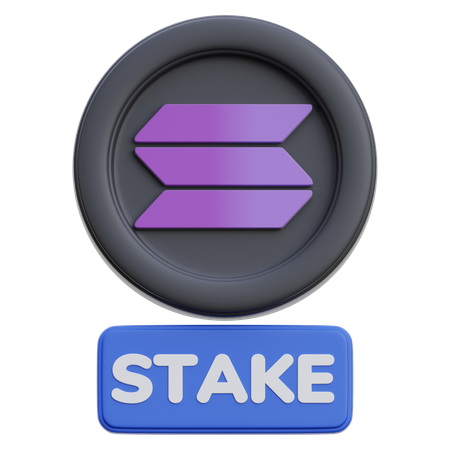 Solana Stake  3D Icon