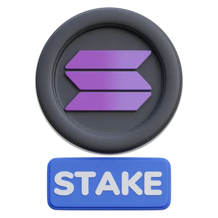 Solana Stake  3D Icon