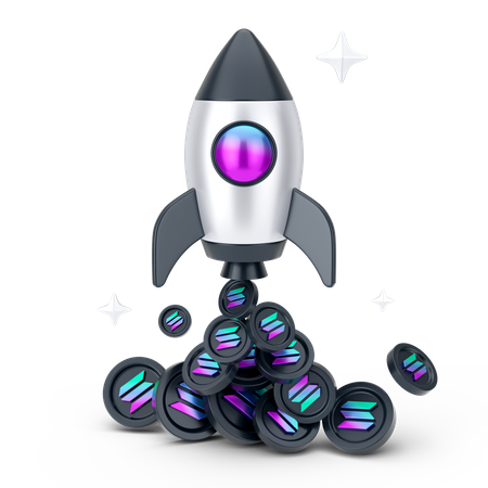 Solana Startup  3D Icon