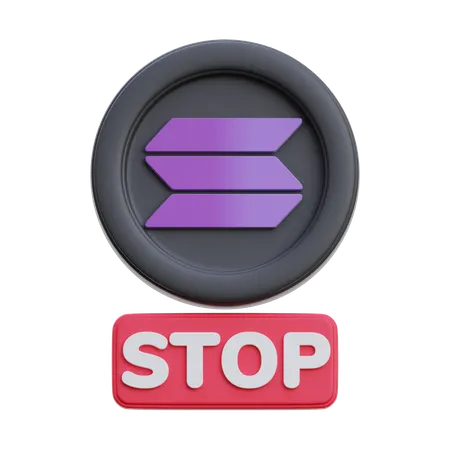Solana Stop  3D Icon