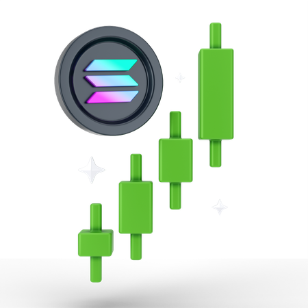 Solana-Wachstumsdiagramm  3D Icon