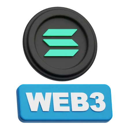 Solana Web 3  3D Icon