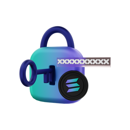 Solana with privacy key address  3D Icon