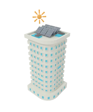 Solar Building  3D Icon