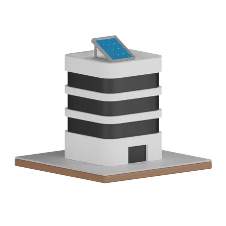 Solar Building  3D Icon