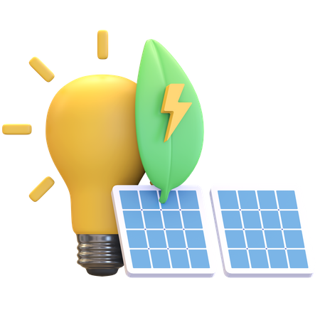 Solar bulb  3D Illustration