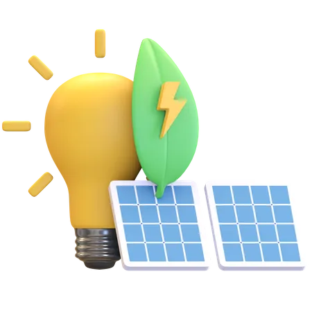 Solar bulb  3D Illustration