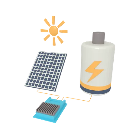 Solar Cell  3D Icon