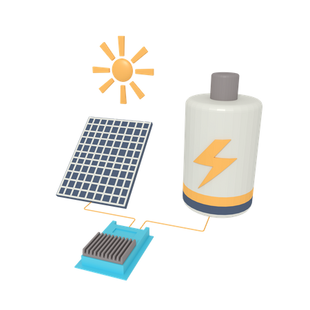 Solar Cell 3D Icon