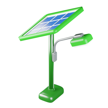 Solar cell lamppost  3D Icon