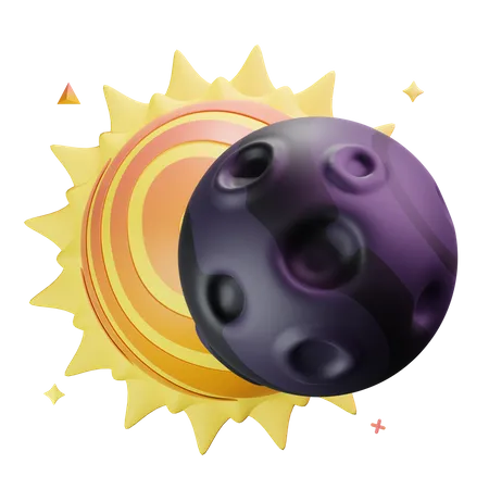 Solar Eclipse  3D Icon