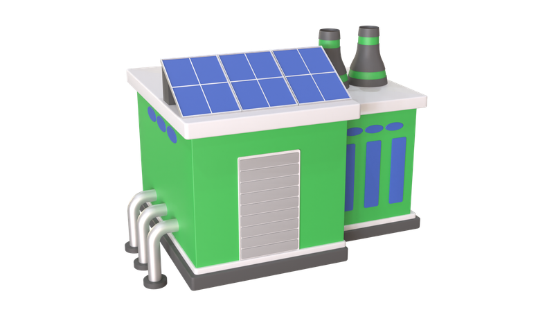 Solar Electric House  3D Icon