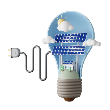 Solar energy  3D Illustration