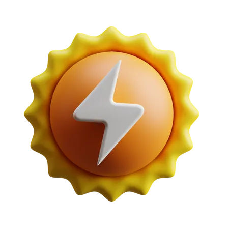 Solar Energy Icon With 3 D Style 3D Icon