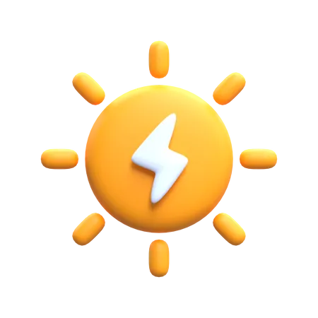 3 D Rendering Solar Energy Icon 3D Icon