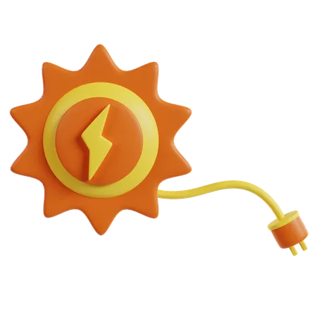 Solar Energy Sustainable Power Icon  3D Icon