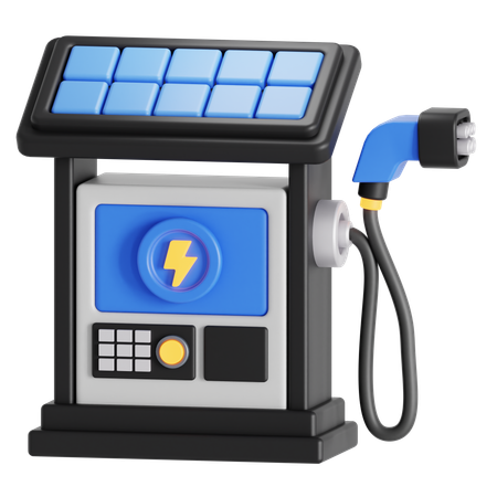 Solar Ev Charger  3D Icon