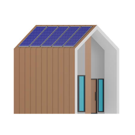 Solar Home  3D Icon