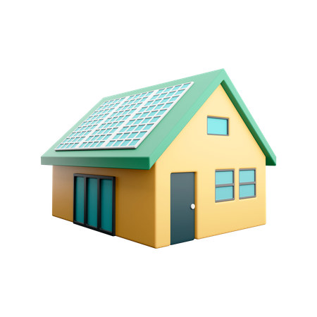 Solar Home  3D Icon