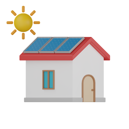 Solar Home 3D Icon