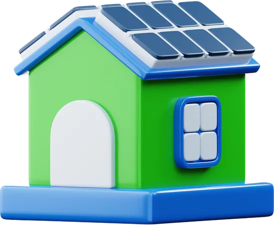 Solar House Ecology 3 D Icon 3D Icon