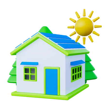 Solar House  3D Icon