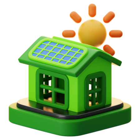 Solar House  3D Icon