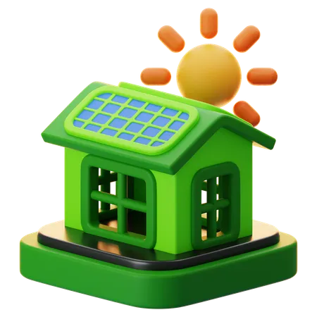 Solar House  3D Icon