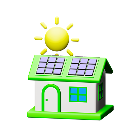 Solar House  3D Icon