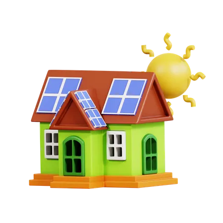 Solar House  3D Icon