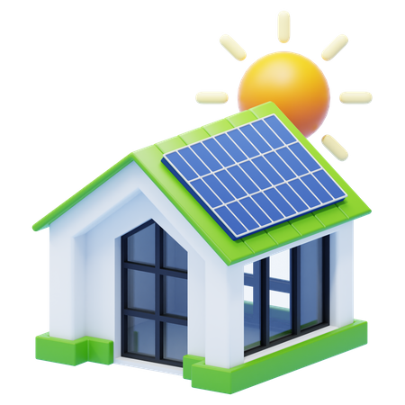 Solar House  3D Icon