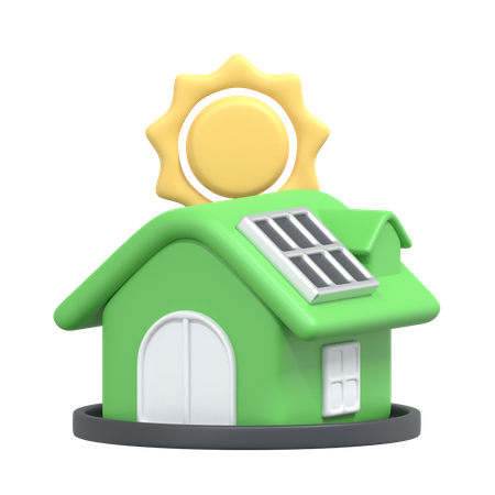 Solar House  3D Icon