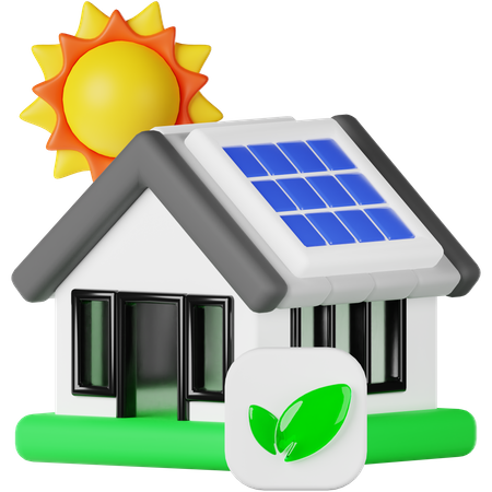 Solar House  3D Icon