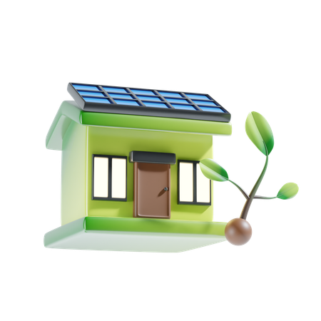 Solar House  3D Icon