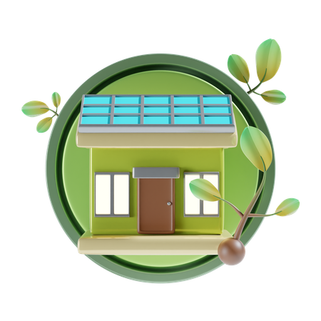 Solar House  3D Icon