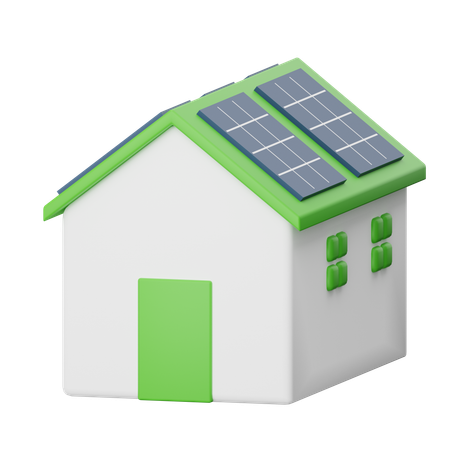 Solar house  3D Icon