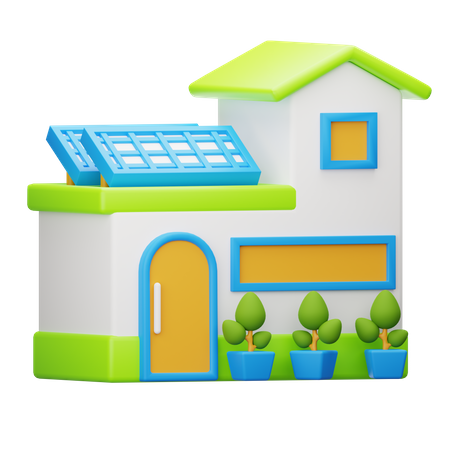 Solar House  3D Icon