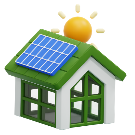 Solar House 3D Icon