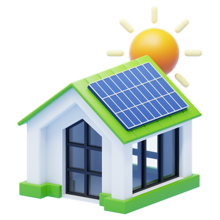 Solar House 3D Icon