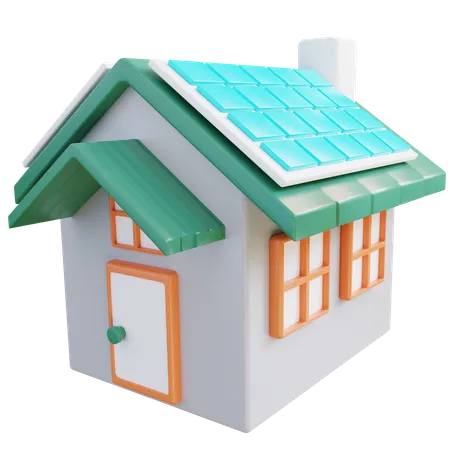 3 D Illustration Solar House 3D Icon